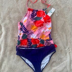 Women’s Size Large Beachsissi Tankini, Never Worn, Includes Tag & Bikini Strip